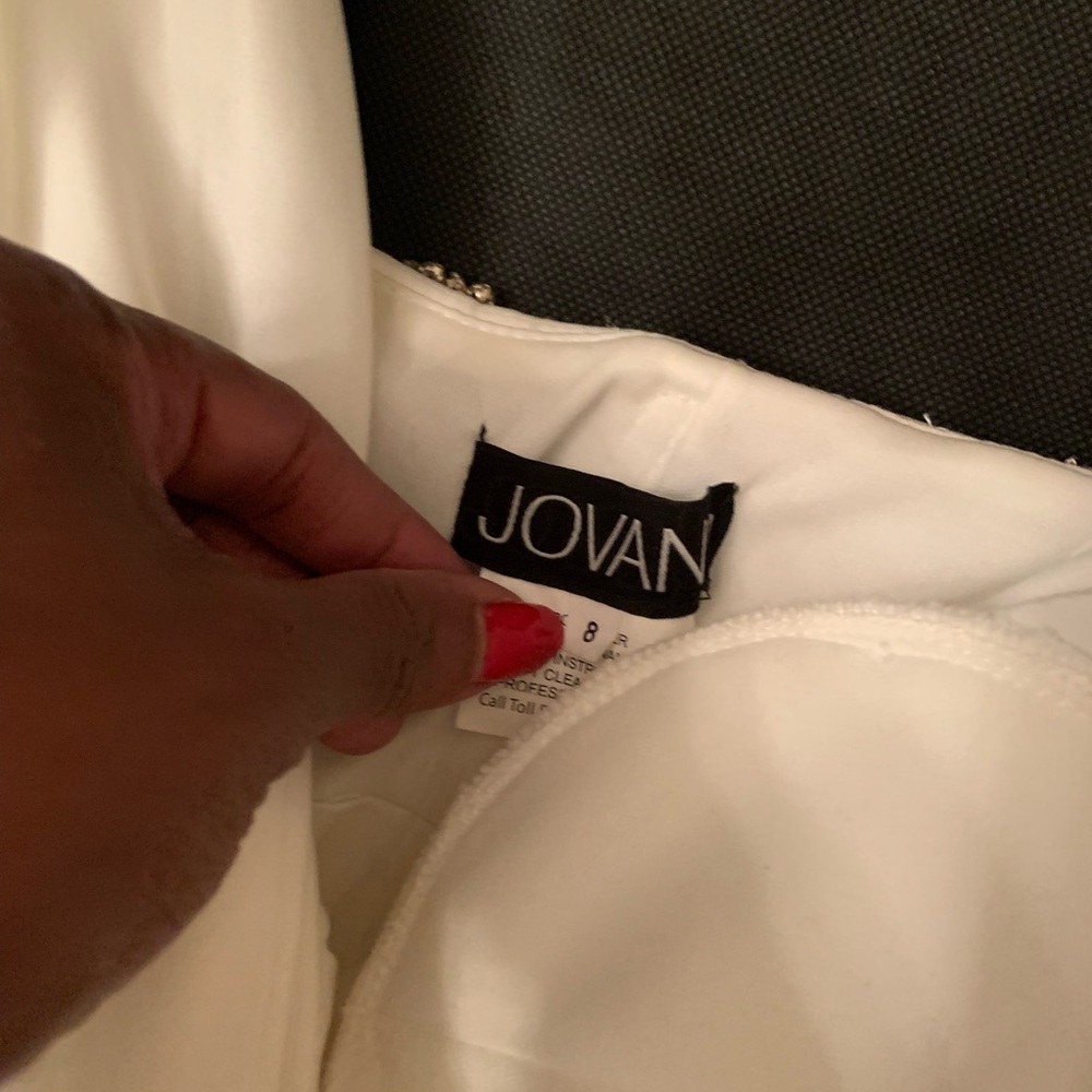 Jovani White Gown size 8 style number 09045 - Picture 2 of 16